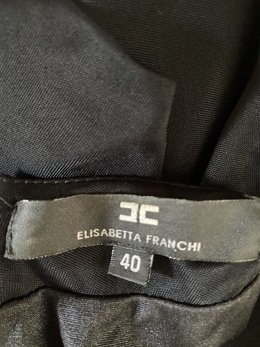 Elisabetta Franchi Damenkleid schwarz Rüsche Reißverschluss Gr. 40 sexy Made in ITALY ~ - Bild 3 von 12