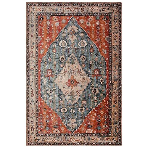 Alfombra de área tribal Boho grande lavable alfombra oriental antideslizante 5x7 - Imagen 7 de 7