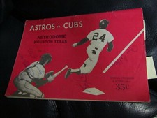 1970's Astro vs Cubs Program Score Card Signed by Fergie Jenkins Jim Bouton 