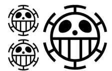 Jolly Roger Trafalgar Law 3 Pack Black Vinyl Decals Car Truck Laptop Tablet