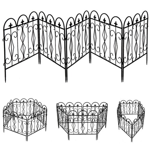 10FT Garden Fence Flower Bed Border Anti Rust Iron Fence Edging for Outdoor Lawn - 第 1/51 張圖片