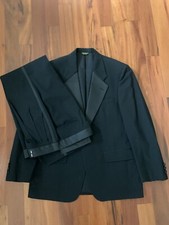 Bill Blass Tuxedo Dinner Jacket Black 42R 32W Wool Mens Tux Coat