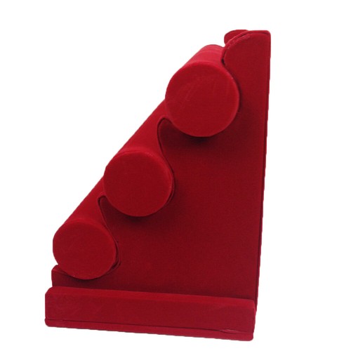 RED 3-Tier Velvet Jewelry Bracelet Watch Display Rack Holder - Picture 4 of 6