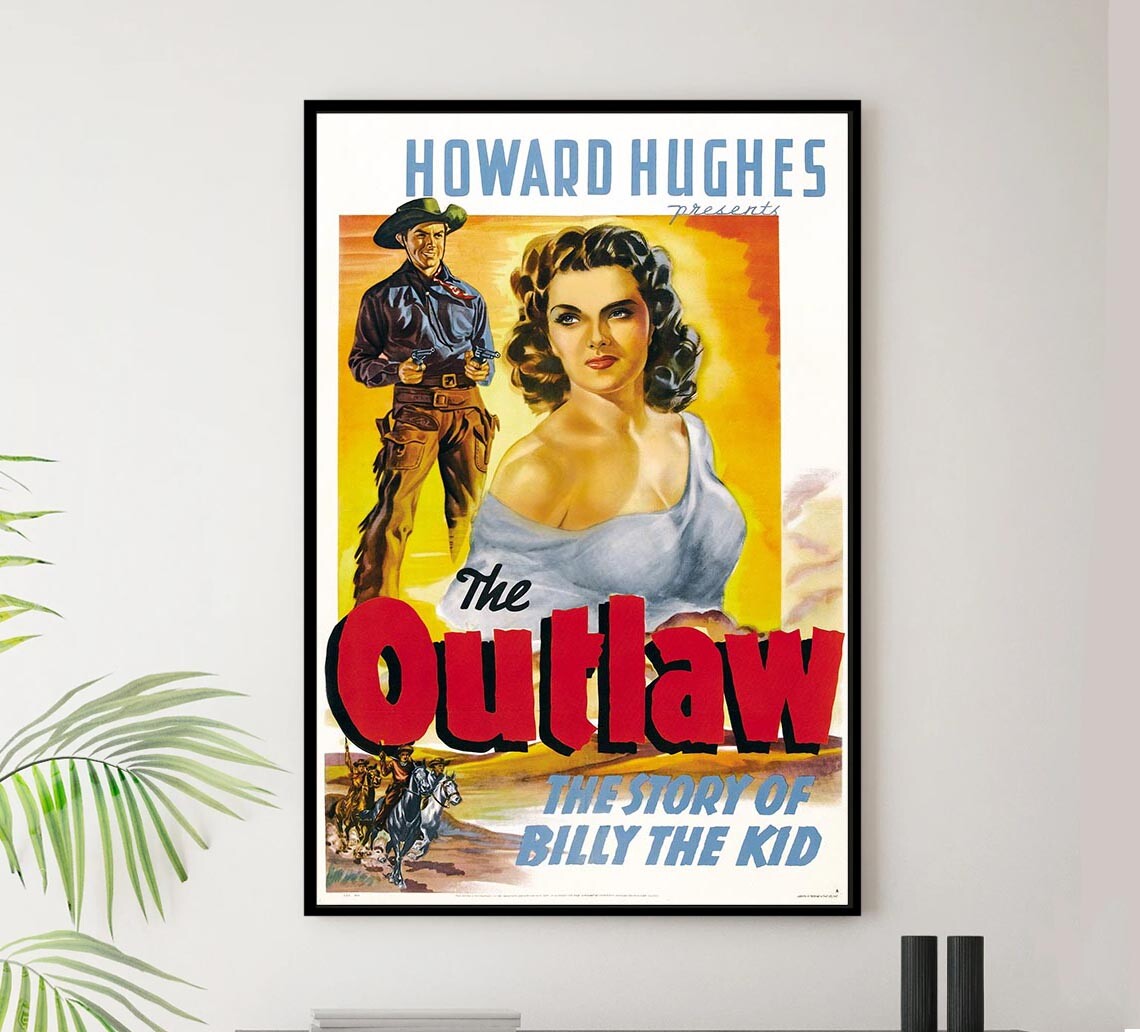 アウトローのポスター The Outlaw 1943 v2 - Jane Russell - Vintage Classic Movie Poster