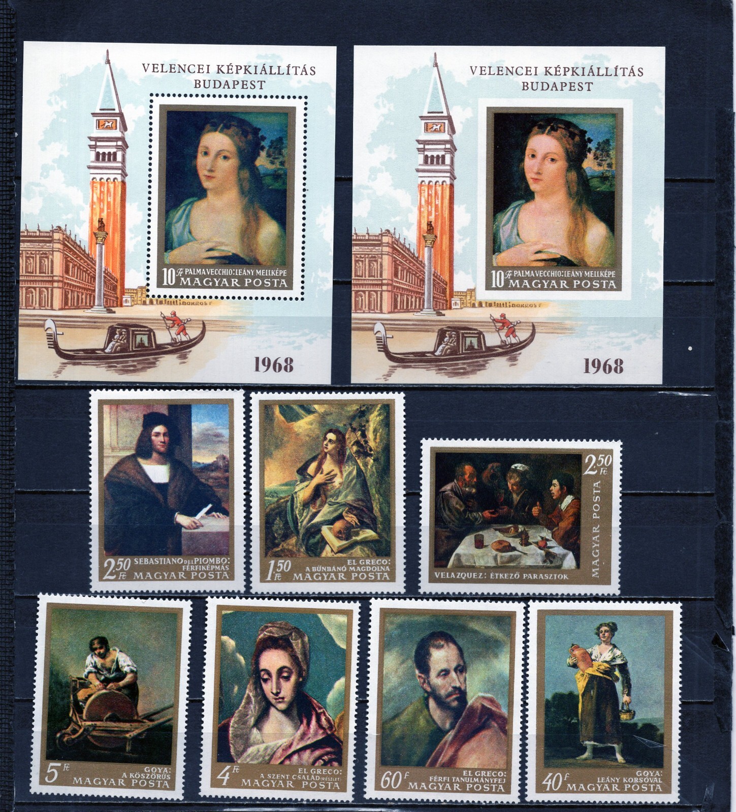 HUNGARY 1968 PAINTINGS SET OF 7 STAMPS & 2 S/S PERF. & IMPERF. MNH | eBay