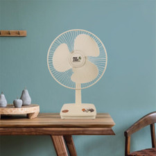 Pak Fan Classic White Table Fan Energy Saver Rustproof Noiseless Desk Fan