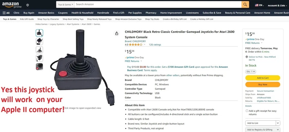 Джойстик Apple II использует любой стандарт на вашем Apple II с этим цифровым адаптером - Изображение 4 из 4