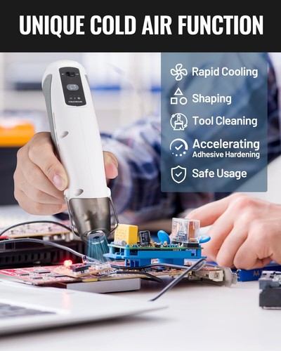 WORKPRO 7.2 V Mini Cordless Heat Gun 680℉ Hot Air Gun w/3 Temp Settings Cool Air - Picture 5 of 10