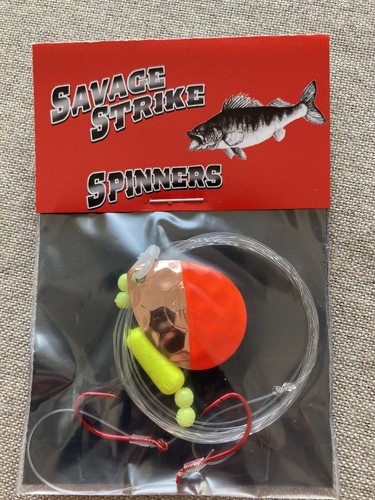 SAVAGE STRIKE SPINNERS - Walleye - Spinner And Worm Harness - 2 Pack - Picture 2 of 2