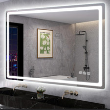 Specchio Led Retroilluminato Con Luce Bagno 100 X 70 Cm, Con Sistema Di Oscurame