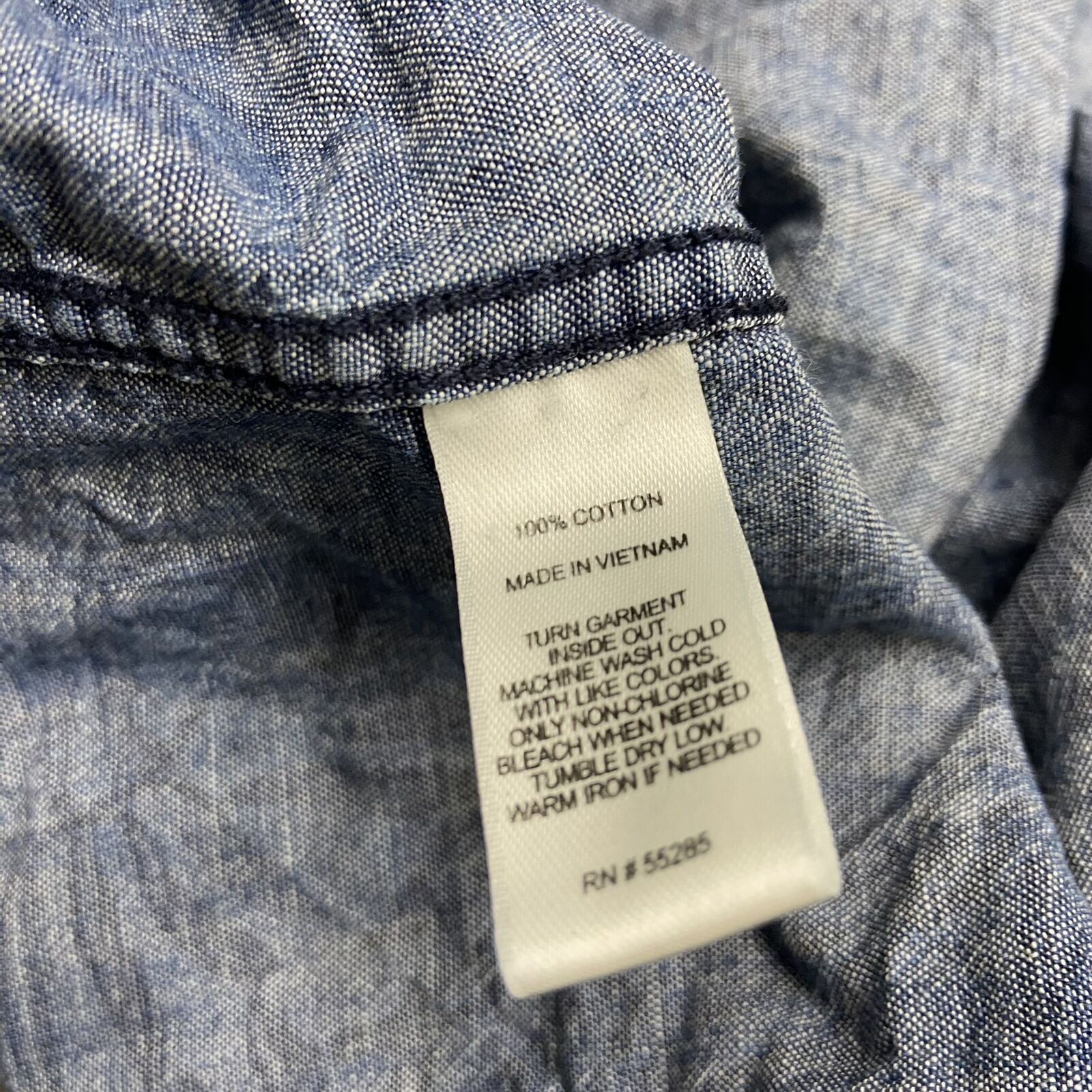 EXPRESS Button Down Collared Long Sleeve Blue Pri… - image 5