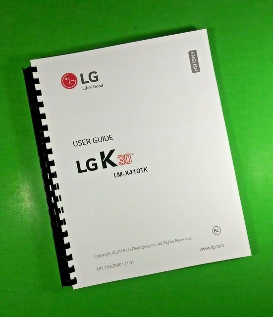 LG Phone K30 LM-X410TK Metro PCS T-Mobil 150 Pg LASER 8.5X11" Owners