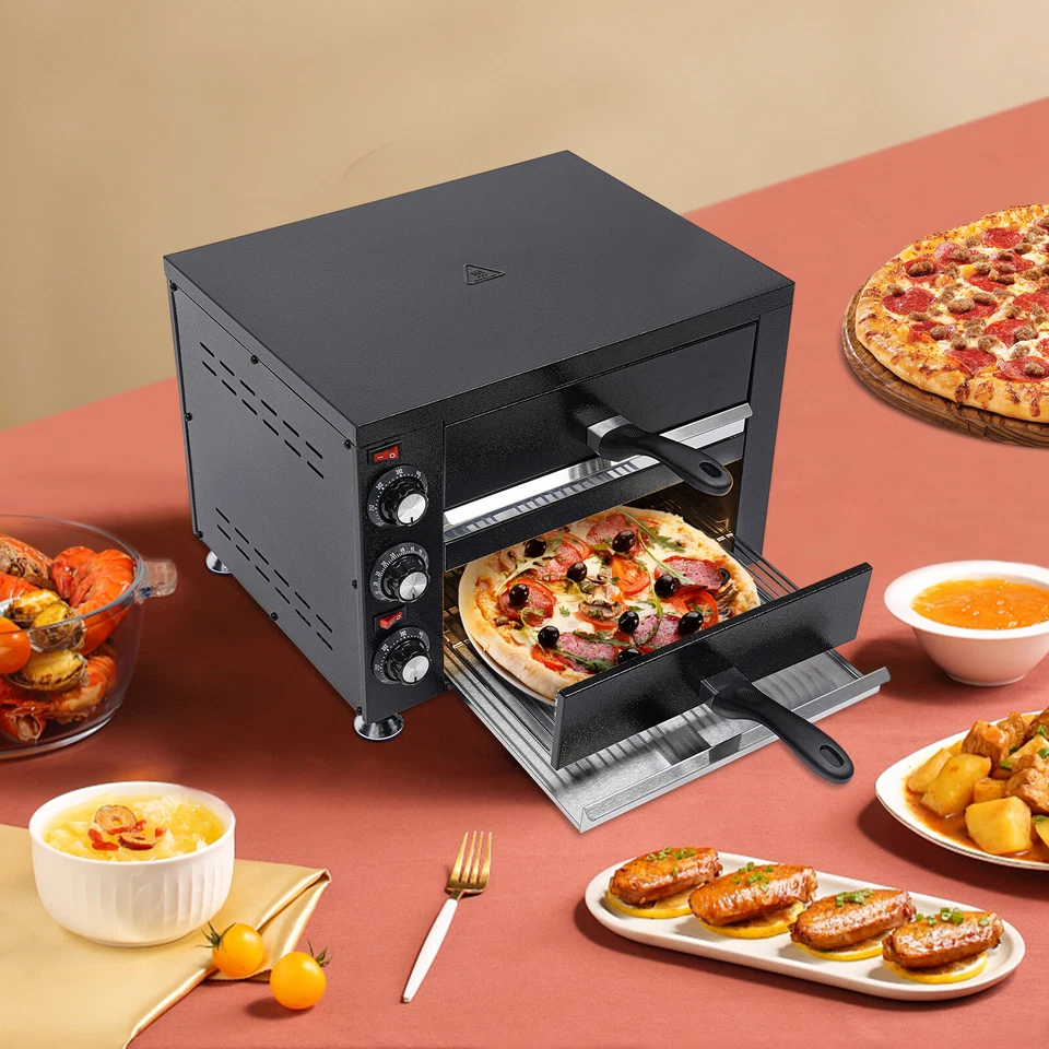 Encimera eléctrica comercial de doble capa horno para pizza horno interior cocina para pizza Foto 2 de 4