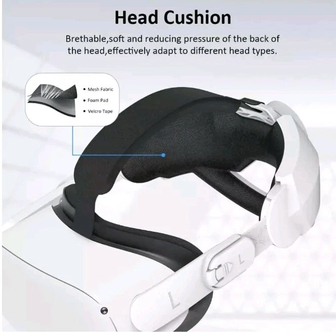 Strap with Battery Compatible with Quest 3 -Adjustable 6000mAh Battery Strap wit - Image 4 of 4