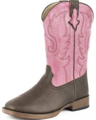 Roper Western Boots Girl Square Toe Pink Brown 09-018-1900-1702 PI