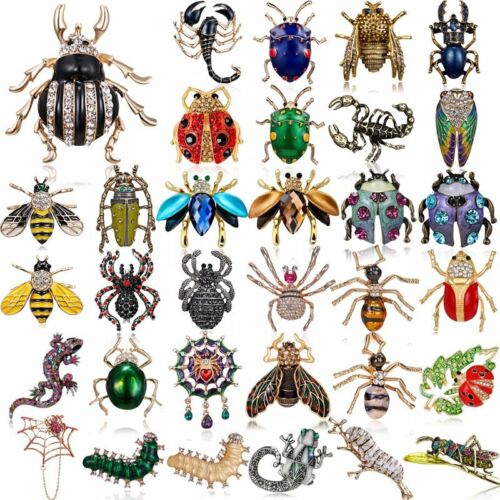 Chic Women Crystal Animals Insects Butterfly Bee Beetle Brooch Pin Jewelry Gift - Zdjęcie 1 z 49