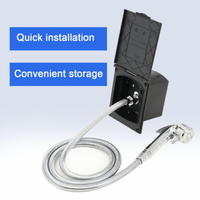 RV Exterior Shower Box Kit with Shower Valve and Hand-Held Shower Set Black