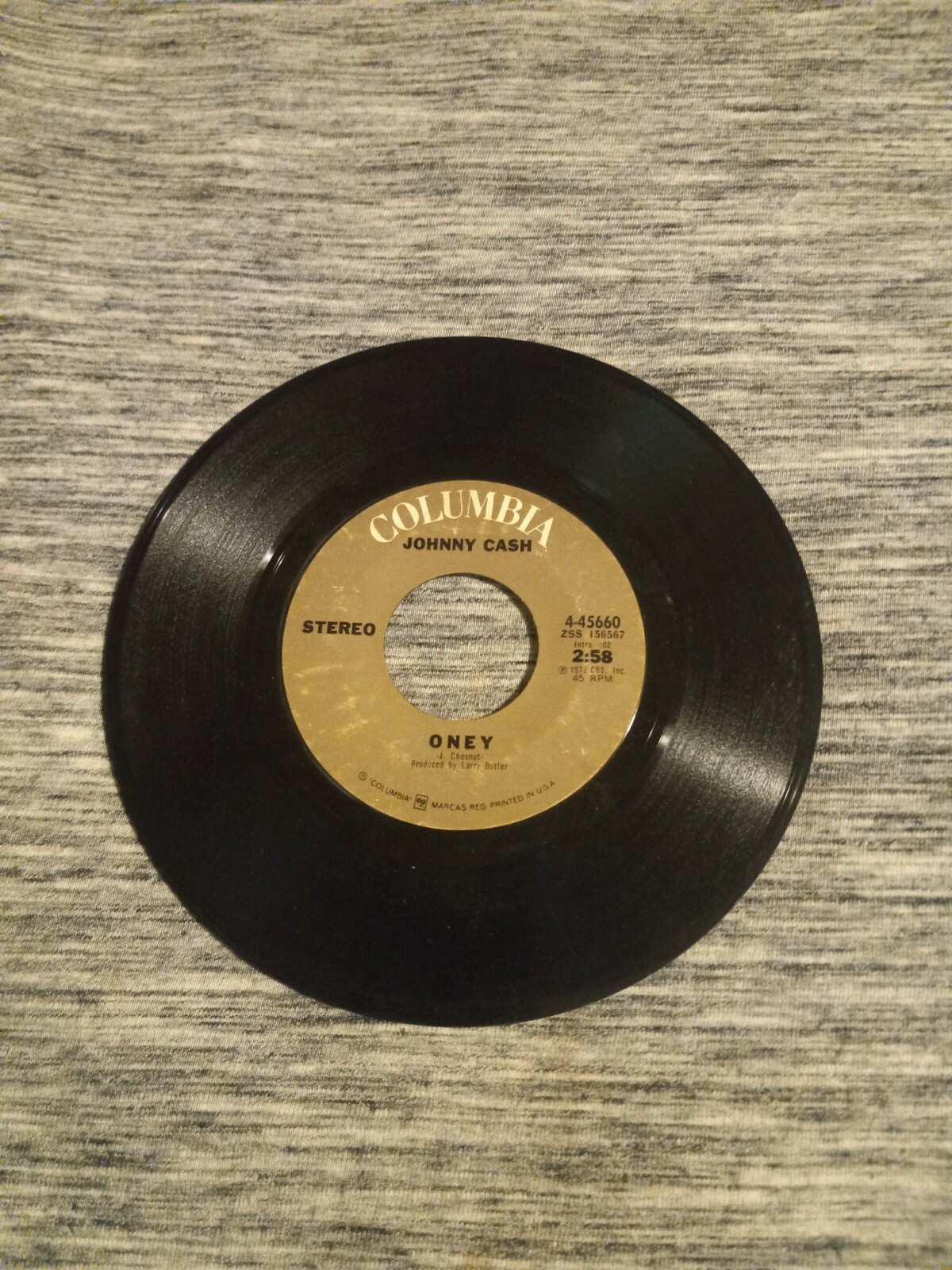 Johnny Cash Oney/ Country Trash 7” Vinyl 45 RPM