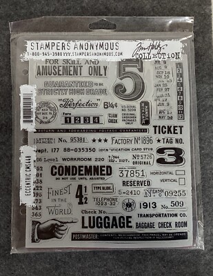 Tim Holtz Stampers Anonymous ''ECCENTRIC'' CMS448 Rubber Cling Stamp Set