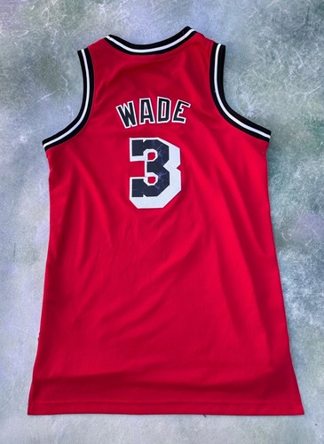 Vintage Adidas HWC 1995-99 NBA Miami Heat Dwyane Wade #3 Men's Jersey Size S. - Picture 6 of 7