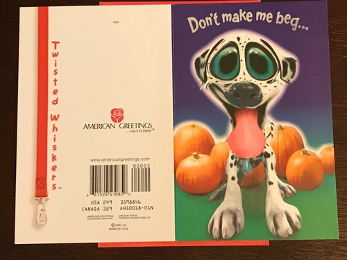 Vintage American Greetings Halloween Greeting Card "Don't Make Me Beg..." Dog... - Picture 4 of 4