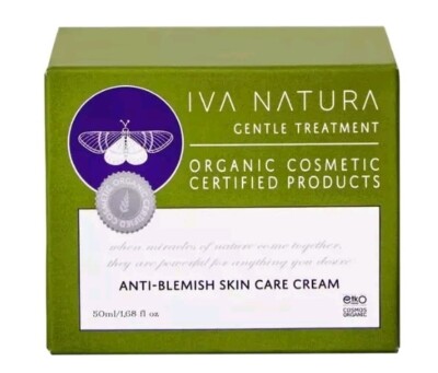Iva Natura Organic Anti Blemish Skin Care Cream with Blueberry Extracts 1.68 257