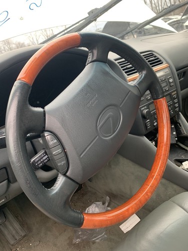 98-00 LEXUS LS400 GRAY LEATHER STEERING WHEEL OEM WOODGRAIN