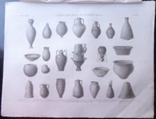 1820's Description de l'Egypte EM Vol. II Plate EE Egyptian Barrels, Jars, Pots