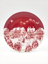 Williams Sonoma Pillivuyt Alpine Night Dinner Plate Nordic Snowy Village 11" NEW