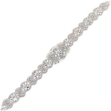 Rhinestone Wedding Applique Bridal Belt Applique Pearls Beaded Dacorations Ha...