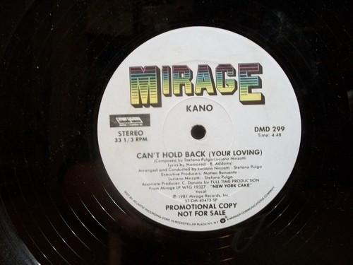 Kano - Can't Hold Back (Your Loving) (12" Single, 1981, Mirage Records) ~ Promo - Picture 6 of 6