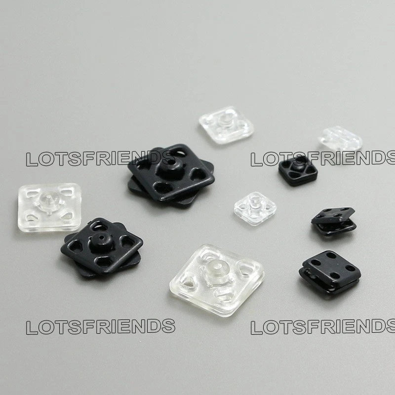 100 sets Plastic Square Press Studs Snap Fasteners Sewing Buttons 7 8 10 13 15mm - Image 2 of 4