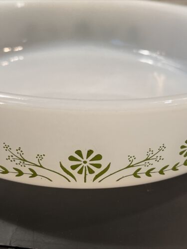 Vintage Glasbake Green Daisy Round 8" J2429 Casserole Baking Dish USA - Picture 5 of 6