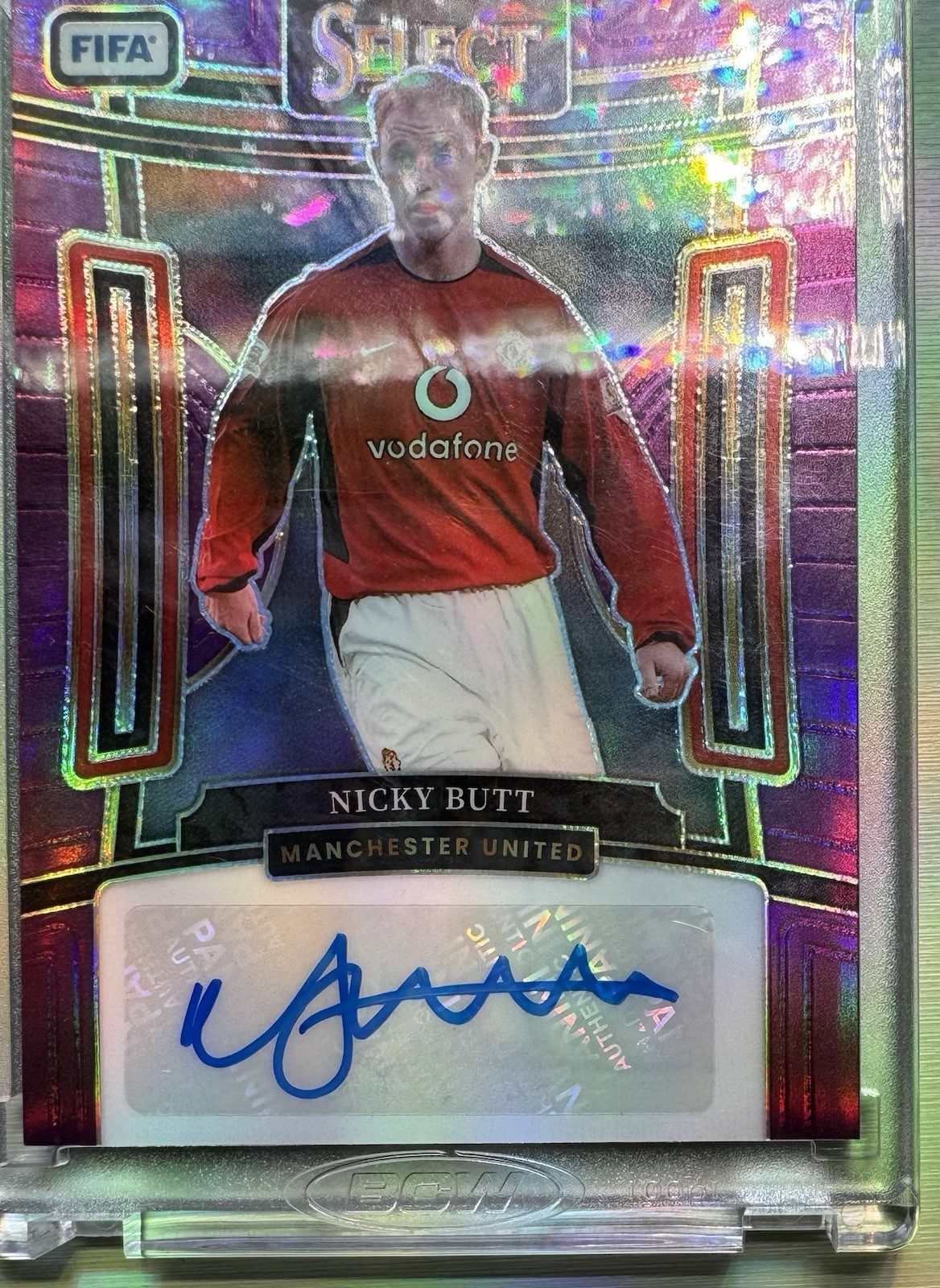 2024 Panini Prizm Select EPL Nicky Butt Purple Prizm /49 Manchester United Auto view 2