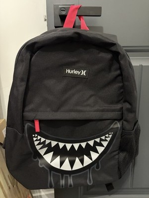 Hurley Shark Bite School Backpack Black New With Tags