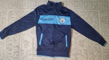Manchester City FC Full Zip Blue Track Jacket-Size Adult S-Team Merchandise-VGC