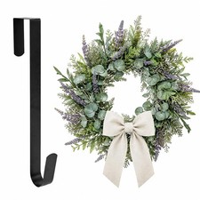 Sattiyrch 15" Wreath Hanger for Front Door, Over the Door 15 Inch, Black