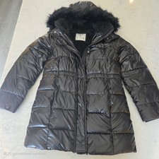 Abercrombie  Fitch Kids Puffer Coat Girls 15/16 Black Removable Fur Trim Hood