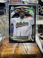 AYDEN JOHNSON 2025 BOWMAN CHROME 1ST BLACK SAPPHIRE ATHLETICS 1/10 ATHLETICS