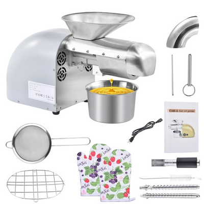 #ad #ad 1800W Automatic Oil Press Machine Hot Cold Oil Extractor Stainless Steel $260.37