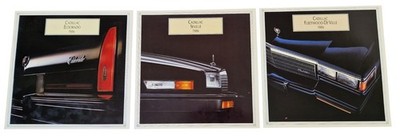 3x CADILLAC Eldorado Fleetwood Seville 29x29cm Prospekt Brochure CANADA 1986 G