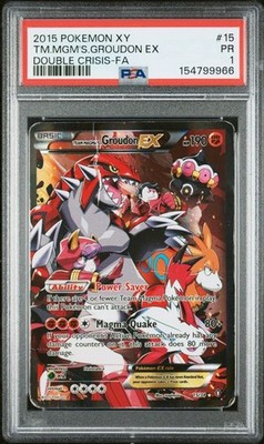 TEAM MAGMA'S GROUDON EX Double Crisis Holo Full Art #15 PSA 1 Pokemon