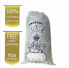 8 LB LBS Ice Bag Bags w/ Drawstring COMMERCIAL Choose Your Quantities FREE SHIP