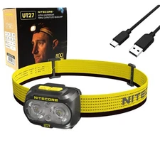 Nitecore UT27 800L Ultra Lightweight Triple Output Headlamp  -800 Lumens w/ Eco-