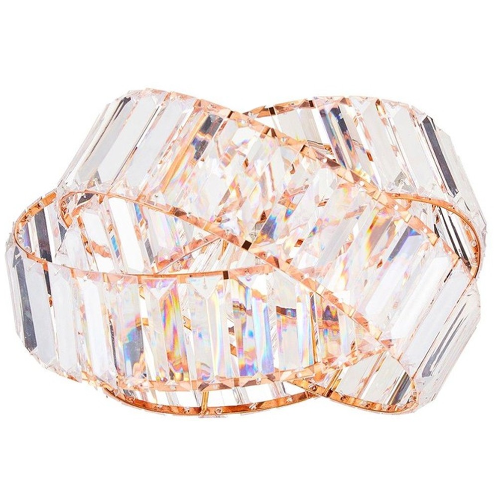Litecraft Light Shade Two Ring 30.5 cm Easy Fit Lampshade - Rose Gold Clearance