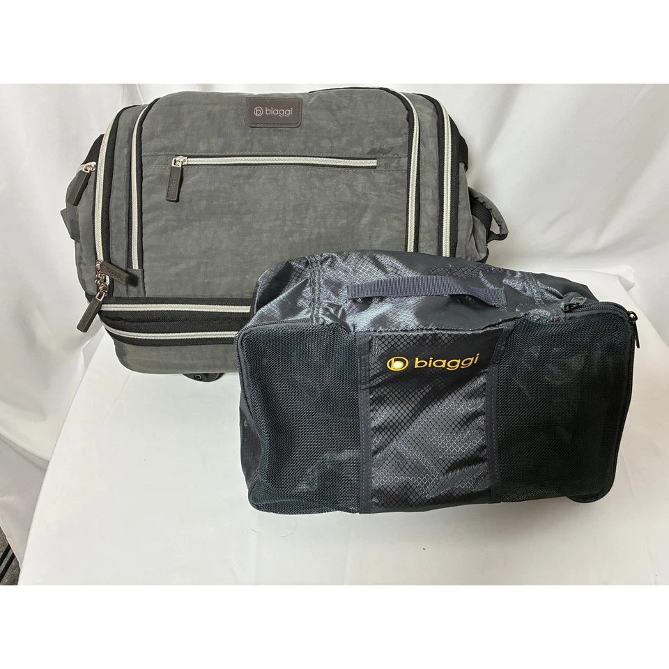 Biaggi Zipsak Boost! Cubo de embalaje plegable gris con bolsa de rodillos expandible Foto 3 de 4
