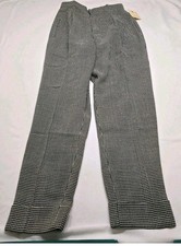 NWT Dana Buchman Wool Blend Pleated Trousers Dress Pants Houndstooth Deadstock