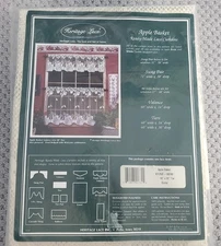 Vtg Heritage Lace Curtains Apple Basket 60x30" Tier ECRU NOS SEALED USA MADE