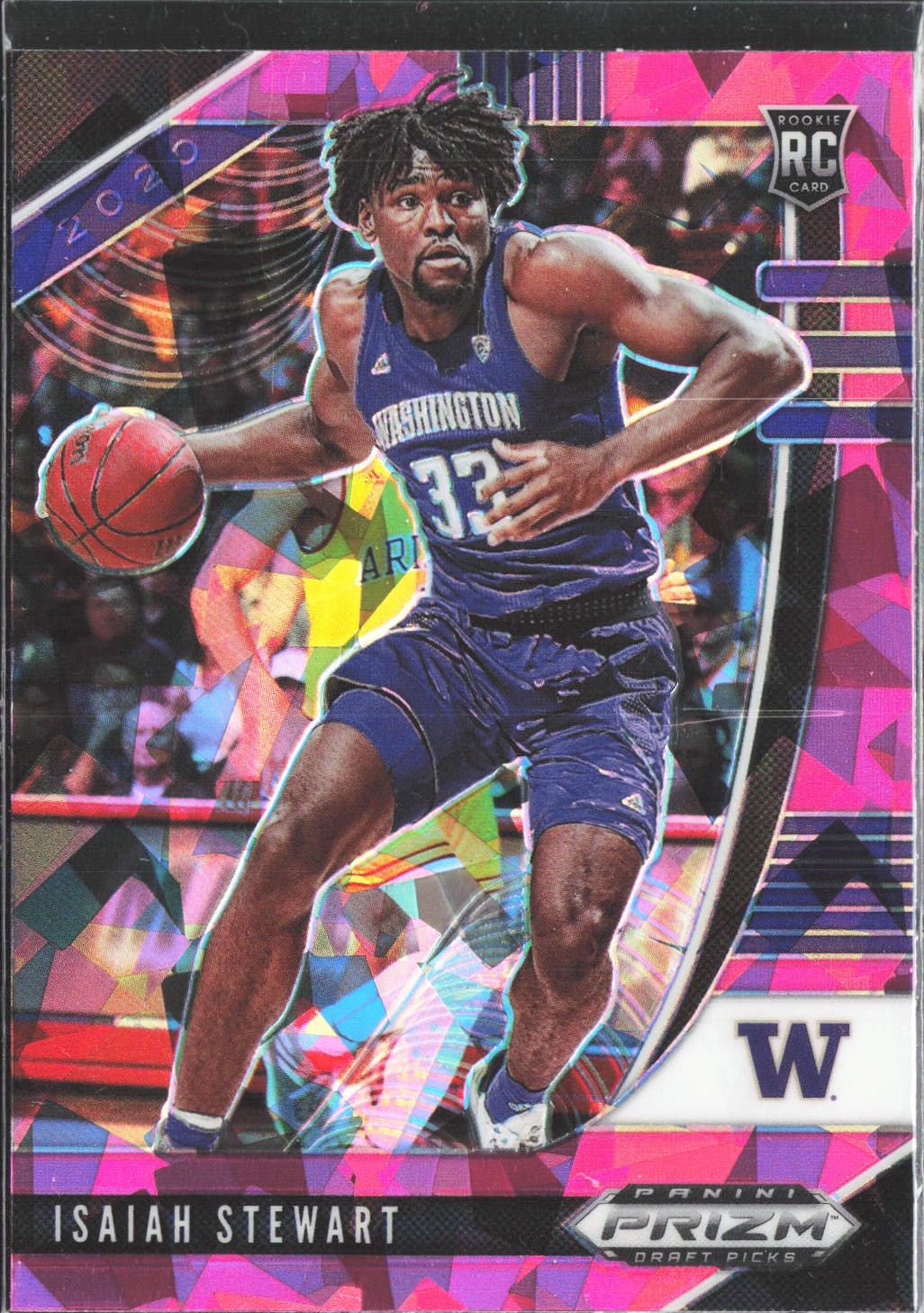 2020 Panini Prizm Draft Picks Collegiate #66 Isaiah Stewart Pink Ice