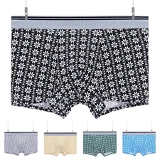 Men's Comfortable Boxer Shorts with Breathable Fabric and Floral Design